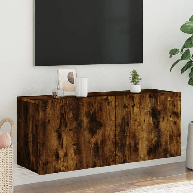 vidaXL Tv-meubel wandgemonteerd 100x30x41 cm gerookt eikenkleurig