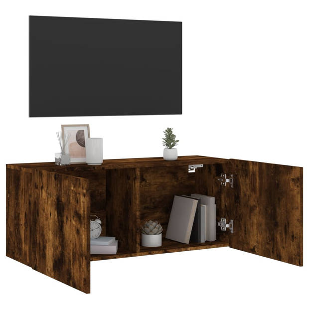 vidaXL Tv-meubel wandgemonteerd 100x30x41 cm gerookt eikenkleurig