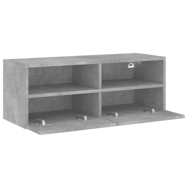 vidaXL Tv-wandmeubel 80x30x30 cm bewerkt hout betongrijs