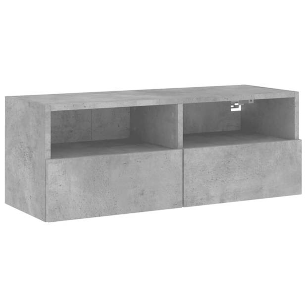 vidaXL Tv-wandmeubel 80x30x30 cm bewerkt hout betongrijs