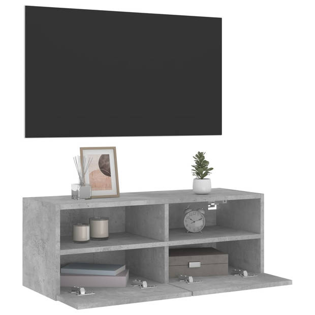 vidaXL Tv-wandmeubel 80x30x30 cm bewerkt hout betongrijs