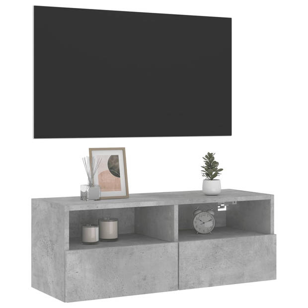 vidaXL Tv-wandmeubel 80x30x30 cm bewerkt hout betongrijs