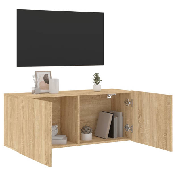 vidaXL Tv-meubel wandgemonteerd 100x30x41 cm sonoma eikenkleurig