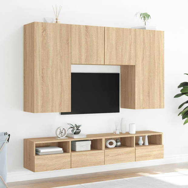 vidaXL Tv-wandmeubel 80x30x30 cm bewerkt hout sonoma eikenkleurig