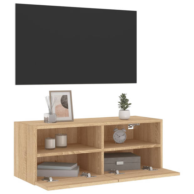 vidaXL Tv-wandmeubel 80x30x30 cm bewerkt hout sonoma eikenkleurig