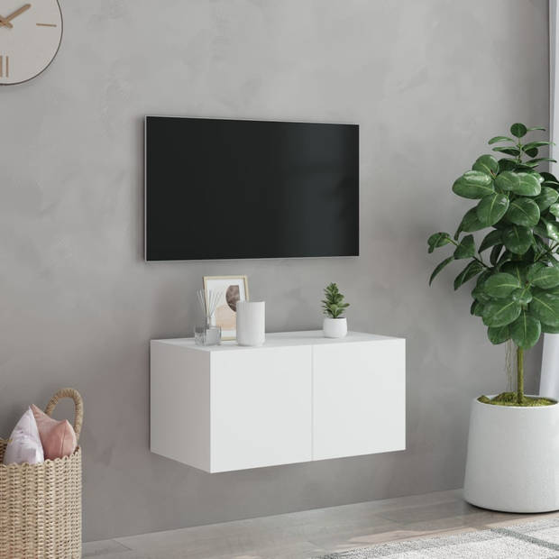 vidaXL Tv-wandmeubel met LED-verlichting 60x35x31 cm wit