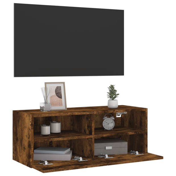 vidaXL Tv-wandmeubel 80x30x30 cm bewerkt hout gerookt eikenkleurig