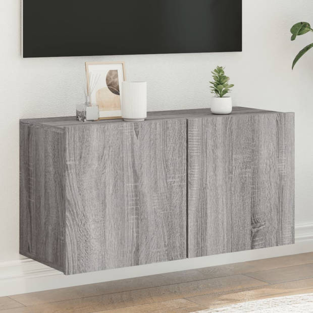 vidaXL Tv-meubel wandgemonteerd 80x30x41 cm grijs sonoma eikenkleurig