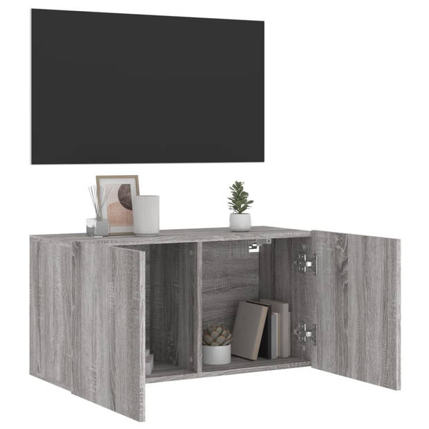 vidaXL Tv-meubel wandgemonteerd 80x30x41 cm grijs sonoma eikenkleurig