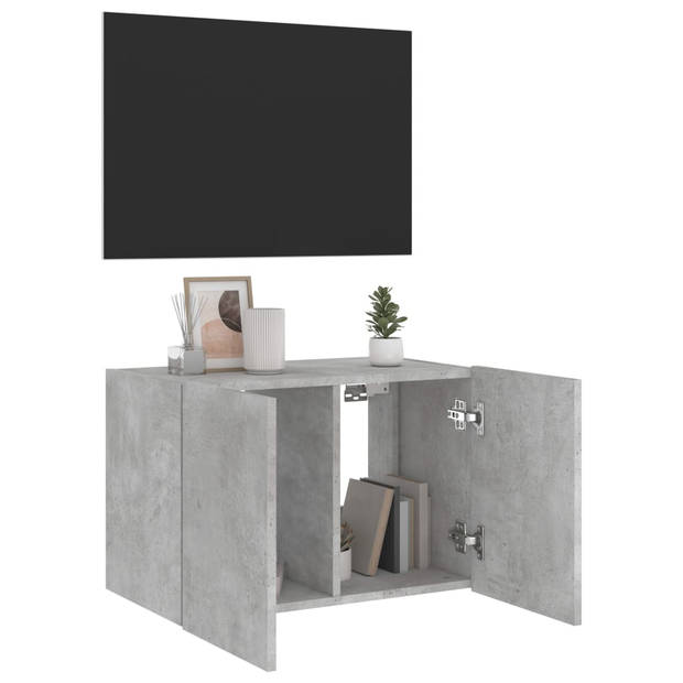 vidaXL Tv-wandmeubel met LED-verlichting 60x35x41 cm betongrijs