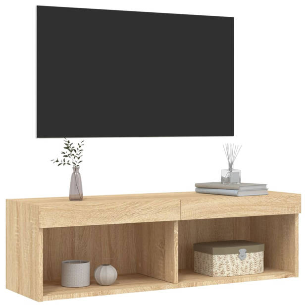 vidaXL Tv-meubel met LED-verlichting 100x30x30 cm sonoma eikenkleurig