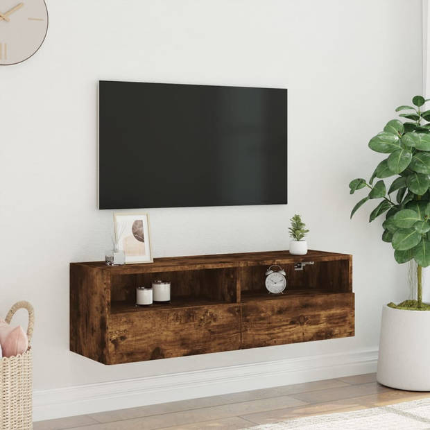 vidaXL Tv-wandmeubel 100x30x30 cm bewerkt hout gerookt eikenkleurig