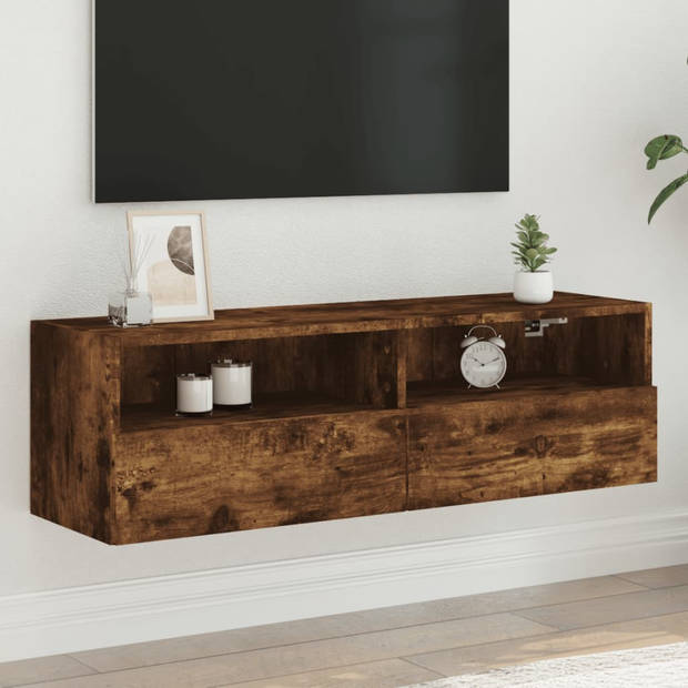 vidaXL Tv-wandmeubel 100x30x30 cm bewerkt hout gerookt eikenkleurig