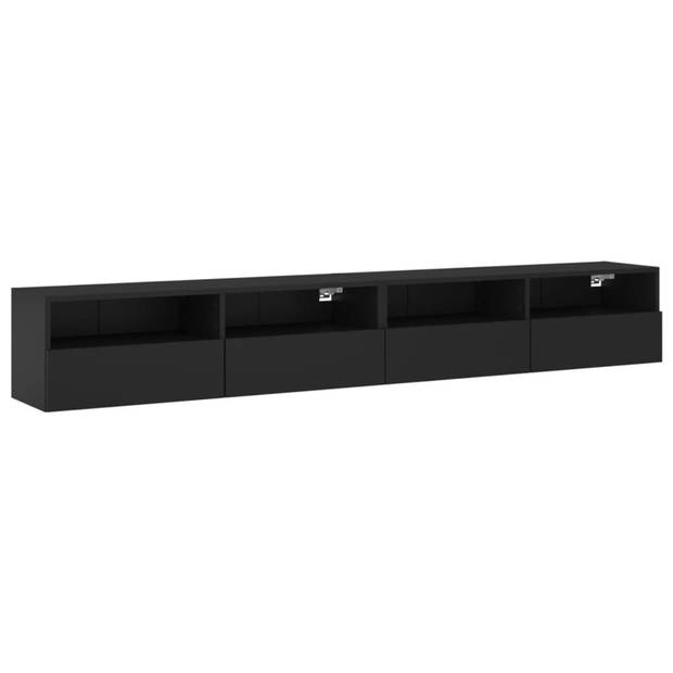 vidaXL Tv-wandmeubels 2 st 100x30x30 cm bewerkt hout zwart