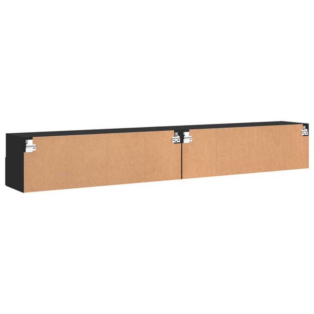 vidaXL Tv-wandmeubels 2 st 100x30x30 cm bewerkt hout zwart