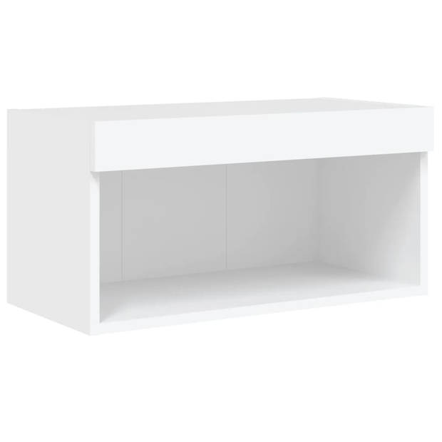 vidaXL 5-delige Tv-wandmeubelset met LED-verlichting bewerkt hout wit