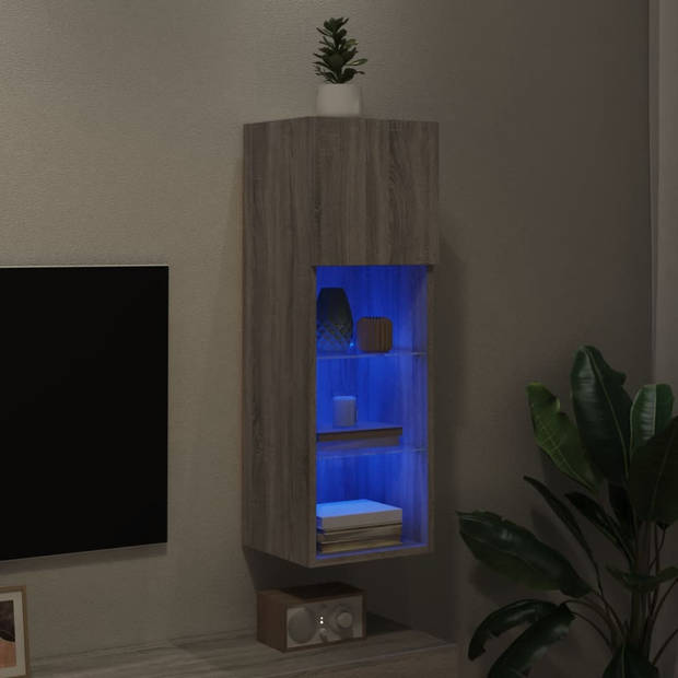 vidaXL Tv-meubel met LED-verlichting 30,5x30x90 cm grijs sonoma eiken
