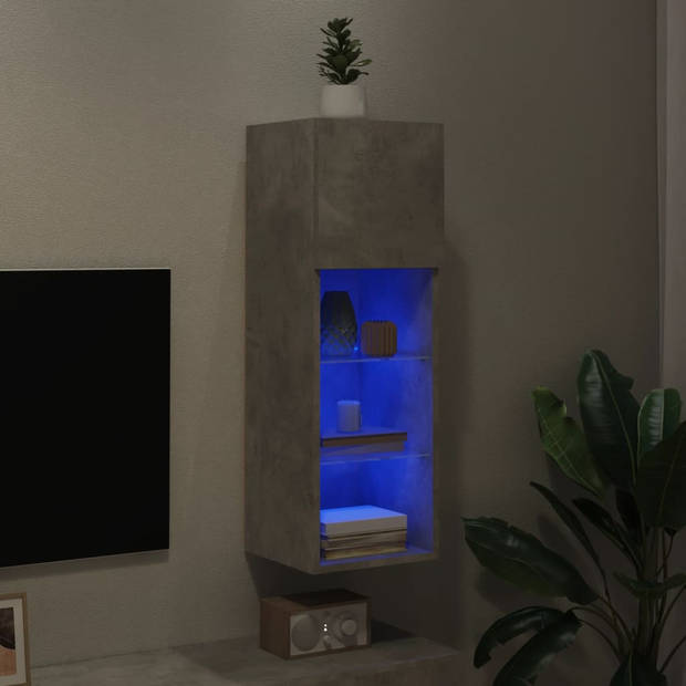 vidaXL Tv-meubel met LED-verlichting 30,5x30x90 cm betongrijs