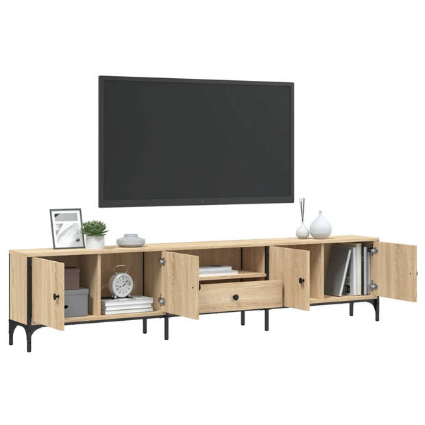 vidaXL Tv-meubel met lade 200x25x44 cm bewerkt hout sonoma eikenkleur