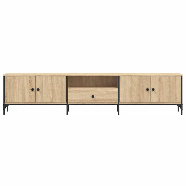 vidaXL Tv-meubel met lade 200x25x44 cm bewerkt hout sonoma eikenkleur