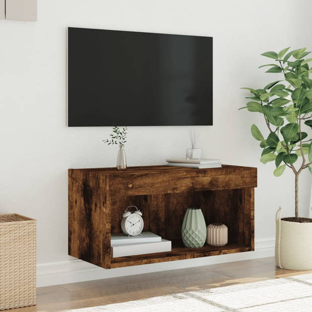 vidaXL Tv-meubel met LED-verlichting 60x30x30 cm gerookt eikenkleurig