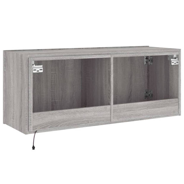 vidaXL Tv-wandmeubel met LED-verlichting 100x35x41 cm grijs sonoma