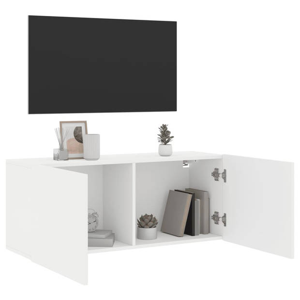 vidaXL Tv-meubel wandgemonteerd 100x30x41 cm wit