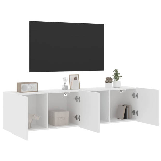 vidaXL Tv-meubels 2 st wandgemonteerd 80x30x41 cm wit