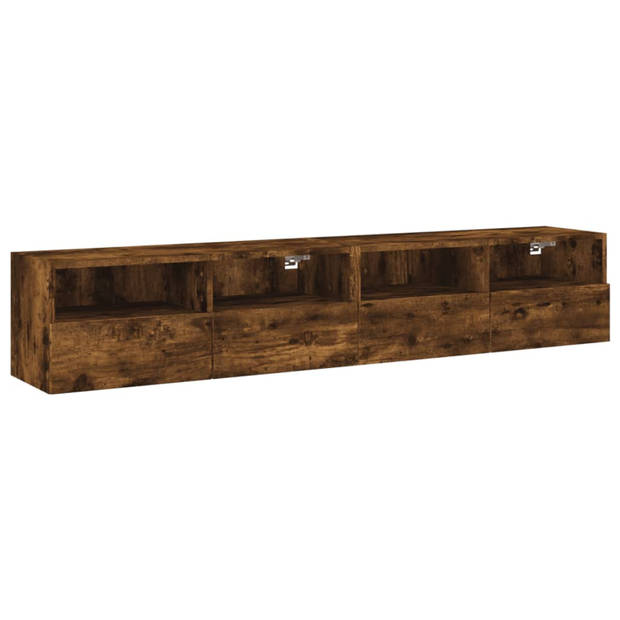 vidaXL Tv-wandmeubels 2 st 80x30x30 cm bewerkt hout gerookt eikenkleur