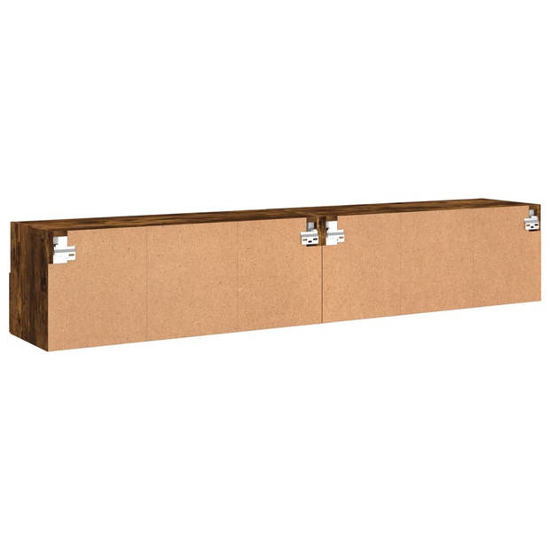 vidaXL Tv-wandmeubels 2 st 80x30x30 cm bewerkt hout gerookt eikenkleur