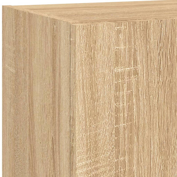 vidaXL 5-delige Tv-wandmeubelset met LED bewerkt hout sonoma eiken