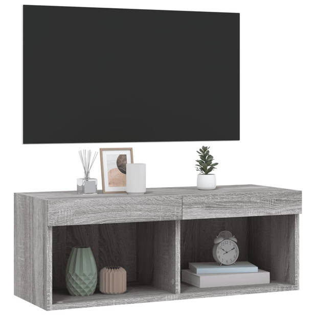 vidaXL Tv-meubel met LED-verlichting 80x30x30 cm grijs sonoma eiken