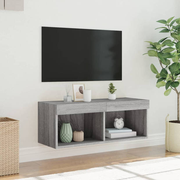 vidaXL Tv-meubel met LED-verlichting 80x30x30 cm grijs sonoma eiken