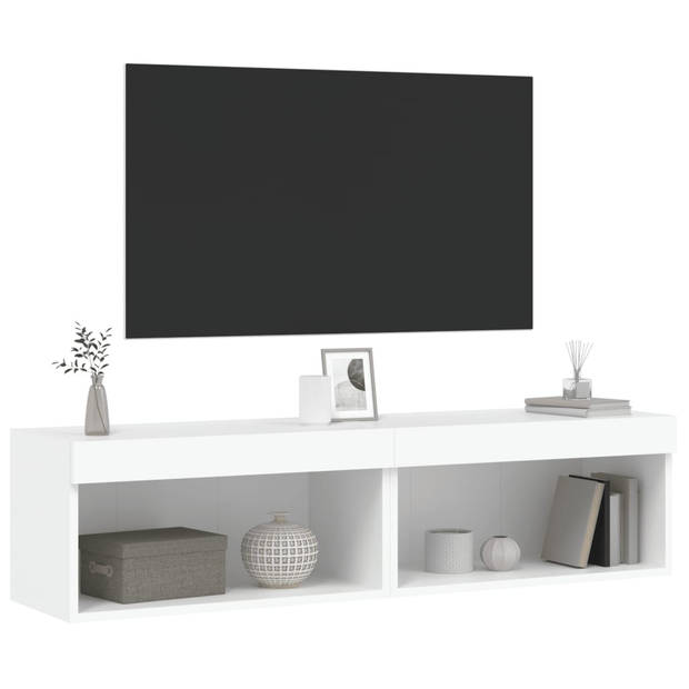 vidaXL Tv-meubels met LED-verlichting 2 st 60x30x30 cm wit