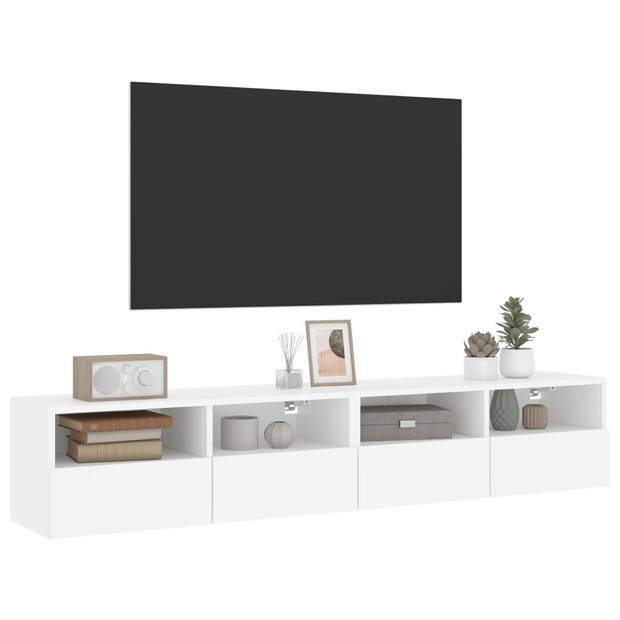 vidaXL Tv-wandmeubels 2 st 80x30x30 cm bewerkt hout wit