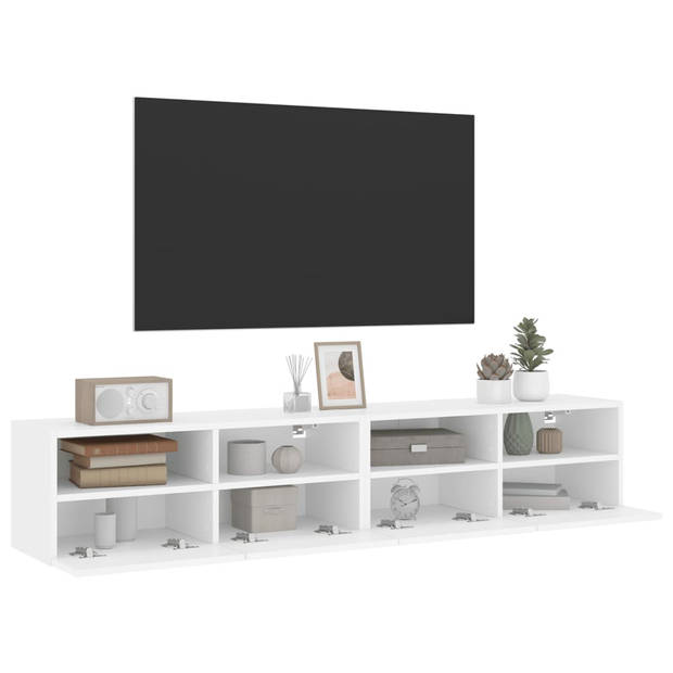 vidaXL Tv-wandmeubels 2 st 80x30x30 cm bewerkt hout wit