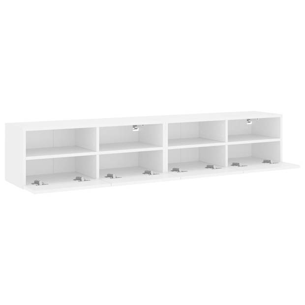 vidaXL Tv-wandmeubels 2 st 80x30x30 cm bewerkt hout wit