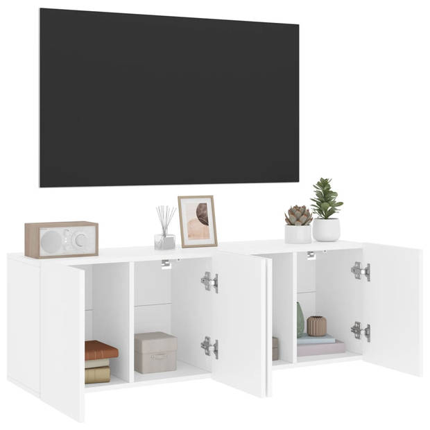 vidaXL Tv-meubels 2 st wandgemonteerd 60x30x41 cm wit