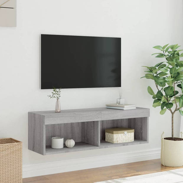 vidaXL Tv-meubel met LED-verlichting 100x30x30 cm grijs sonoma eiken