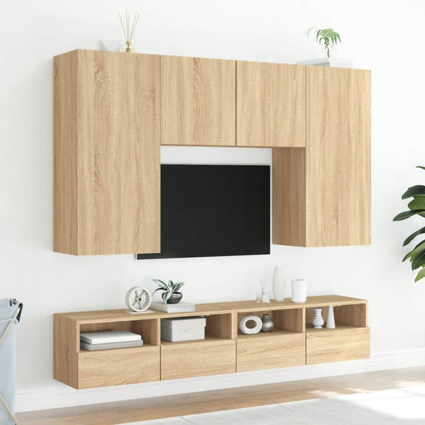 vidaXL Tv-wandmeubel 100x30x30 cm bewerkt hout sonoma eikenkleurig