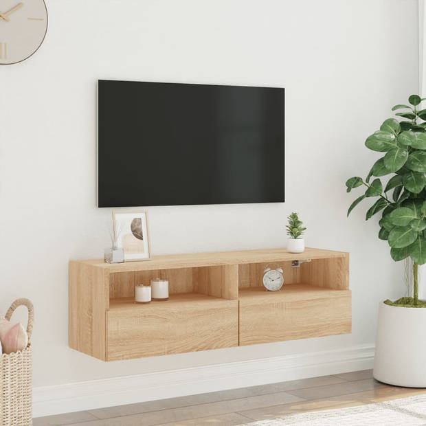 vidaXL Tv-wandmeubel 100x30x30 cm bewerkt hout sonoma eikenkleurig