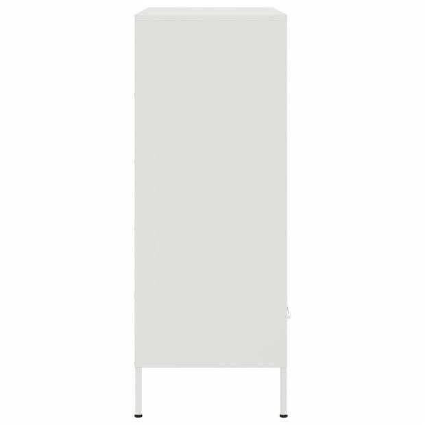 vidaXL Hoge kast 68x39x101,5 cm staal wit