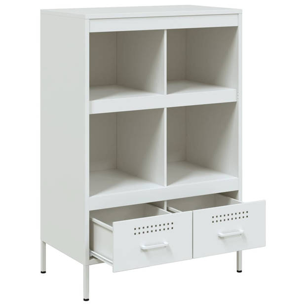 vidaXL Hoge kast 68x39x101,5 cm staal wit