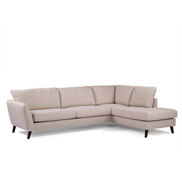 Giga Meubel - Hoekbank Stof - Beige/Zwart - 3-Zits Rechts 278cm - Inari