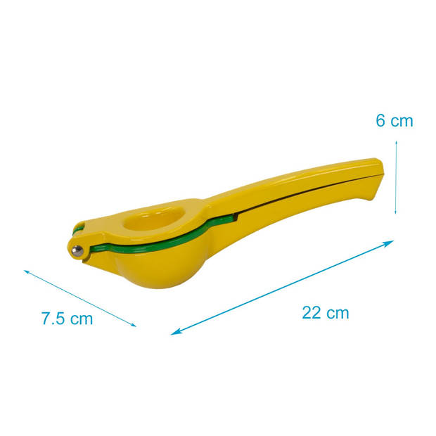 Intirilife 2-in-1 citruspers handmatige metalen pers in geel - groen - citroenpers, handpers voor citroenen en limoenen