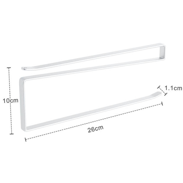 Intirilife 2x papierrolhouder in wit - z-vorm, keukenrolhouder ruimtebesparende moderne insteekhouder voor papierrollen