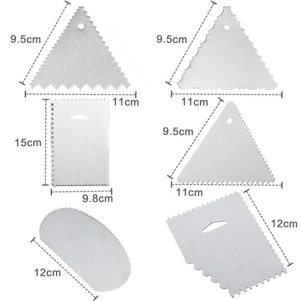Intirilife 9-delige roestvrijstalen set met keukenschraper en taartspatel om te bakken, decoreren en garneren