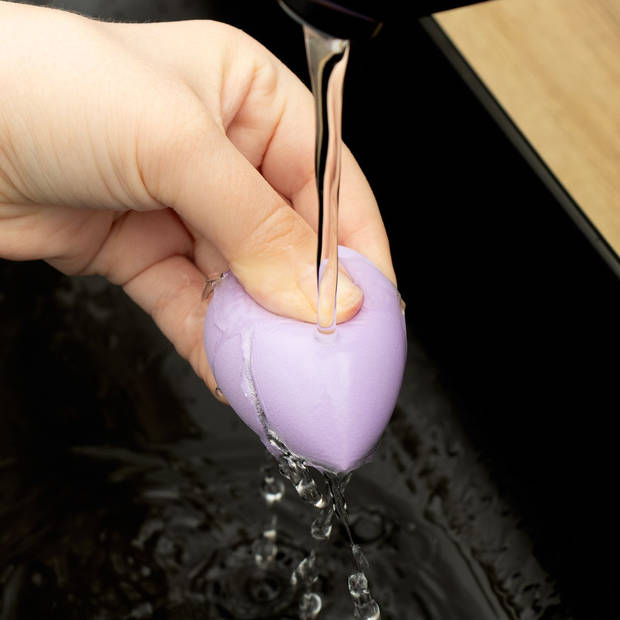 Intirilife set van 5 make up spons ei make-up spons in light purple - zachte beauty blender voor foundation en concealer