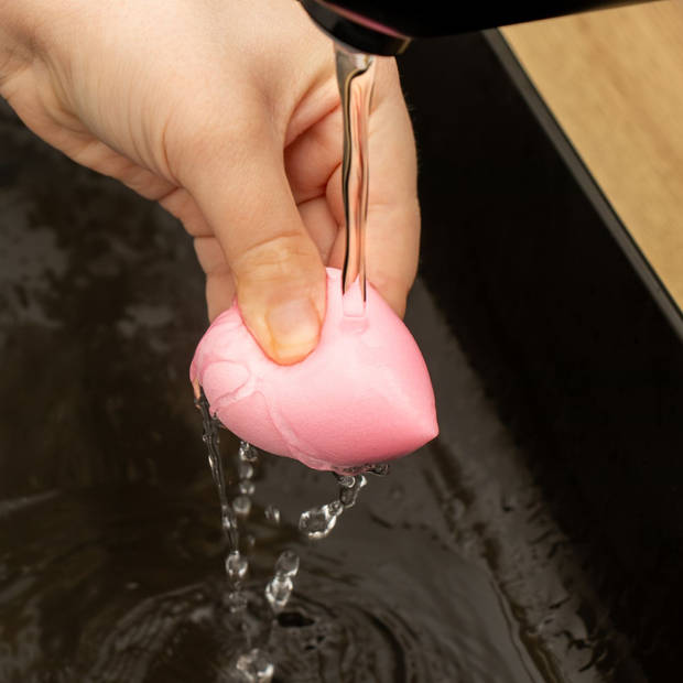 Intirilife set van 5 make up spons ei make-up spons in licht roze - zachte beauty blender voor foundation en concealer