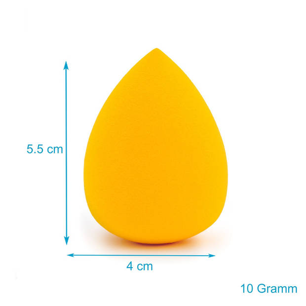 Intirilife set van 5 make up spons ei make-up spons in geel - zachte beauty blender voor foundation en concealer